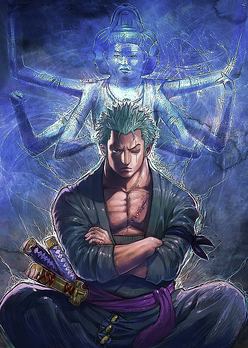 Roronoa Zoro Kawaii Swords One Piece Weatherproof Anime Sticker 6" Car  Decal | eBay