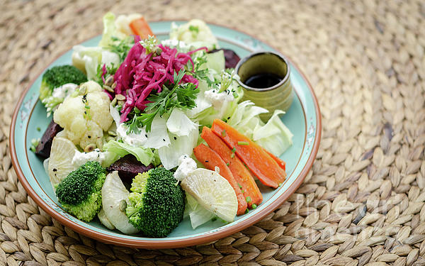 Salad Bowls With Mixed Fresh Vegetables Zip Pouch by JM Travel