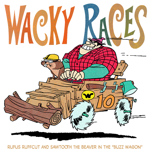 Wacky Races THE BUZZ WAGON Rufus Ruffcut & Sawtooth Collectible Beverage Mug 