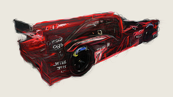 Audi R18 E Tron Quattro LMP1 Car Drawing #7 Coffee Mug by CarsToon Concept  - Pixels