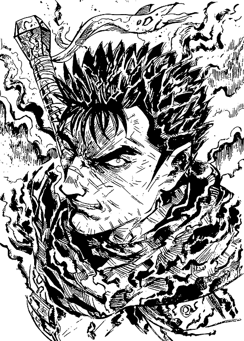 Berserk Guts #7 Throw Pillow