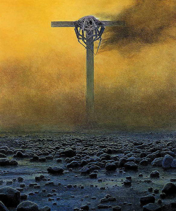 Zdzislaw Beksinski Greeting Card by Issam Lachtioui