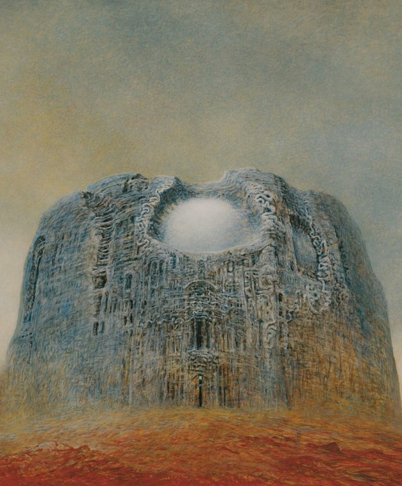 Zdzislaw Beksinski Greeting Card by Noureddine Laaroussi