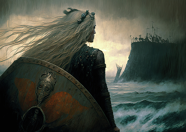 Norse Myth Wave Maidens PRINT Viking Mythology Pagan Art 