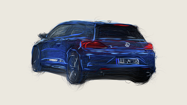 Volkswagen Scirocco R Car Drawing #9 Jigsaw Puzzle by CarsToon Concept -  Pixels