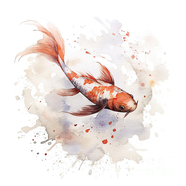 A beautiful Japanese koi fish in traditional sumi-e watercolour Face Mask  by Jane Rix - Instaprints