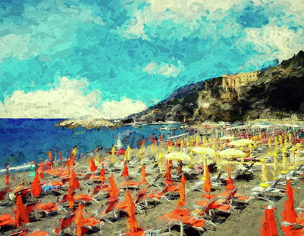 Joseph S Giacalone - A Cinque Terre Summer - Digital Painting