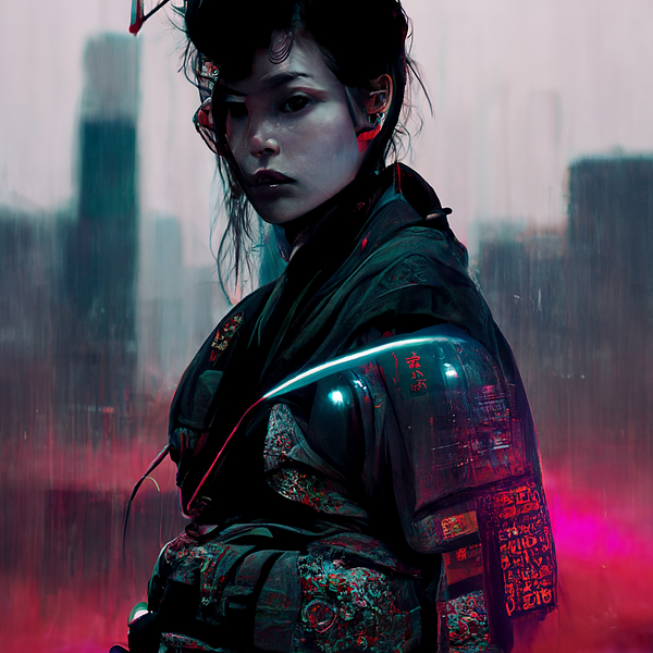 A Female Cyberpunk Samurai Profile Cgi Artwork Rendered In Octane ...