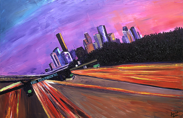 Houston Space City Painting by Lauren Luna - Fine Art America