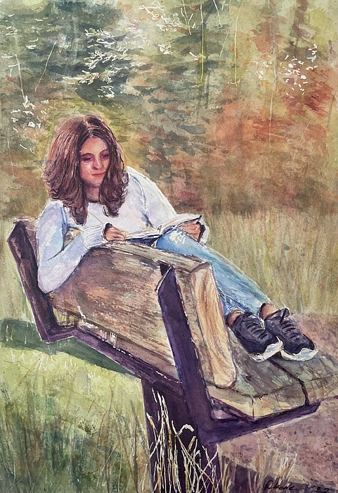 Racqel Kokaram Kirk - A girl reading in the Fall