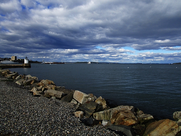Mike Smetzer - A Seascape of Casco Bay with Bug Light and Portland Harbor on the Far Left