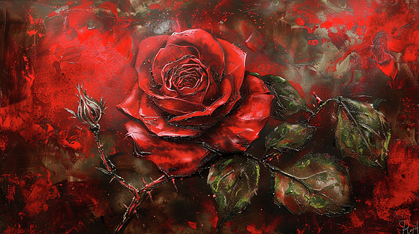 Jose Alberto - A vibrant red rose with detailed petals 