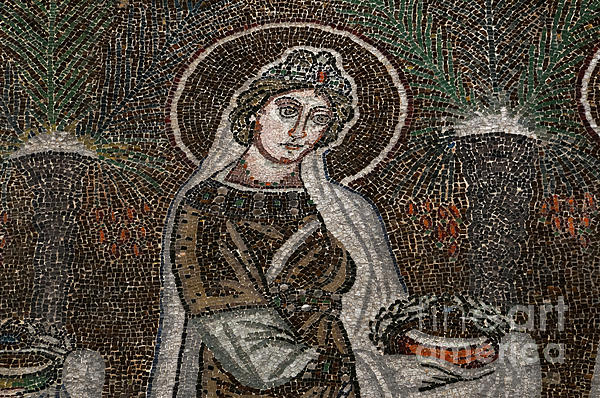 Virgin Martyr Saint in Byzantine mosaic, Basilica of Saint Apollinaris ...