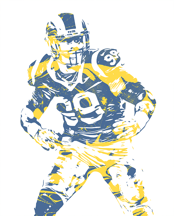 Aaron Donald Los Angeles Rams Watercolor Strokes Pixel Art 200 T-Shirt by  Joe Hamilton - Pixels