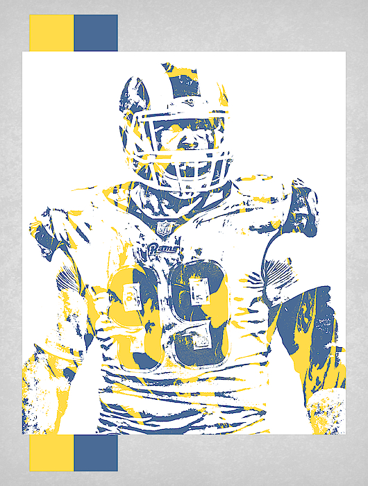 Aaron Donald Los Angeles Rams Watercolor Strokes Pixel Art 2 Kids T-Shirt  by Joe Hamilton - Pixels