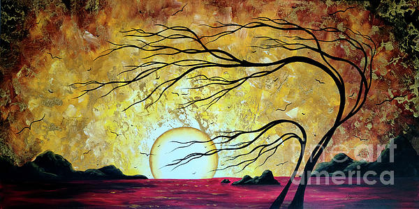 Abstract Art Original Tree Moon Landscape Painting Gold Prints Home Decor  Megan Duncanson Jigsaw Puzzle