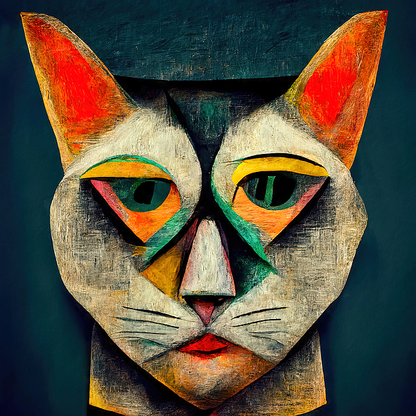 abstract cat face