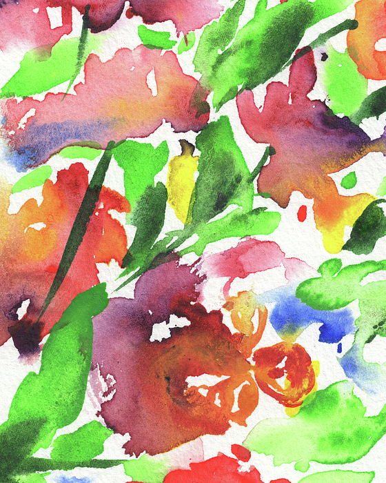 Irina Sztukowski - Abstract Flowers Watercolor Vivid Bright Floral Color Garden Splash IV
