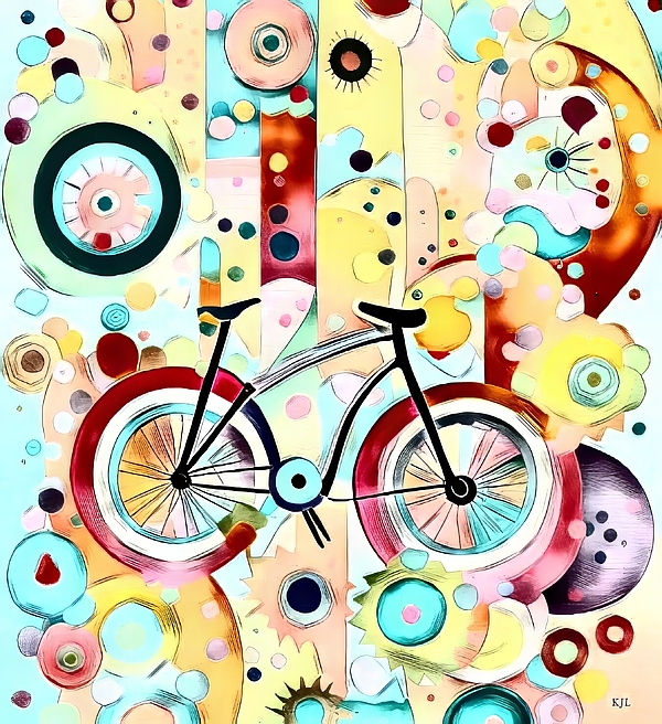 Kimberly Livingston - Abstract Pastel Bicycle
