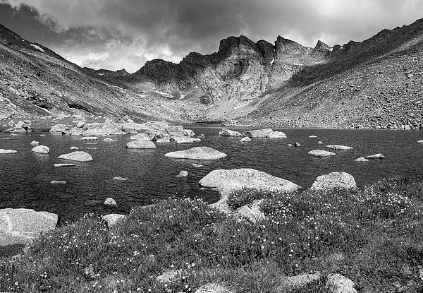 Abyss Lake Black and White Hand Towel by Aaron Spong - Fine Art