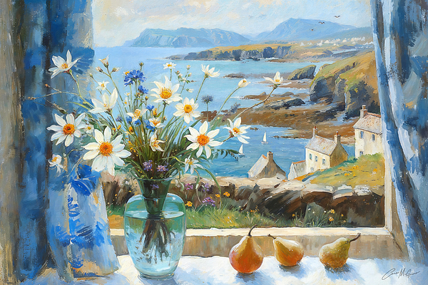 Conor McGuire - Achill Window with Wild Flowers