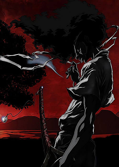 Anime Afro Samurai' Poster, picture, metal print, paint by Syafia Studio