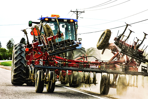 Tatiana Travelways - Agricultural combine harvester on the road, Ontario, Canada