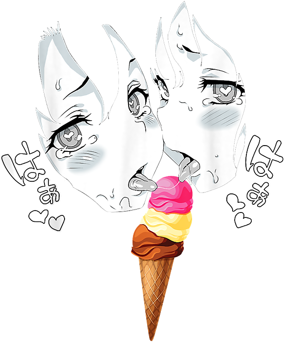 Ahegao Face Funny Napolitan Ice Cream Lewd Anime Manga Girls Sticker For Sale By Ras Kira 