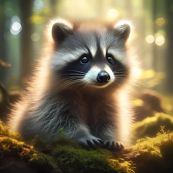 Karen A Wise - AI - Baby Raccoon in Sunlight