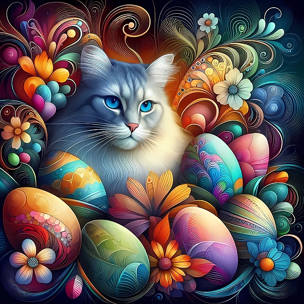 Karen A Wise - AI - The Easter Kitty 3 - Abstract