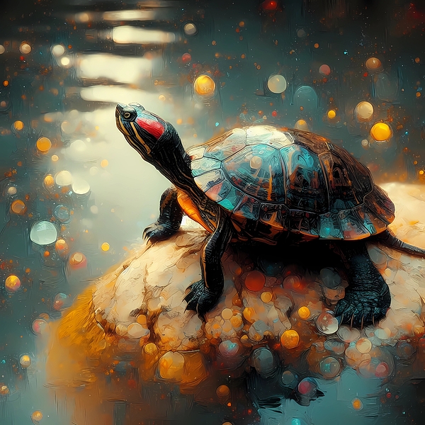 Karen A Wise - AI - Turtle on a Rock
