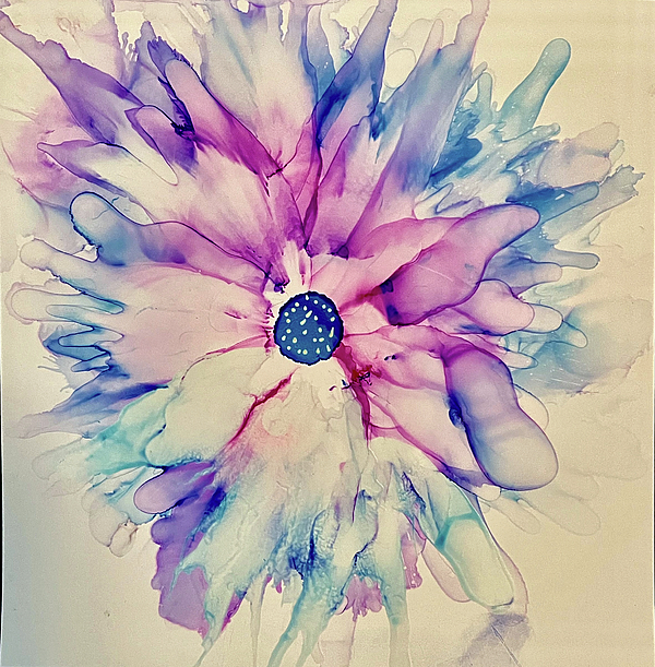 Femina Photo Art By Maggie - Alcohol Ink Pink Blue and Purple