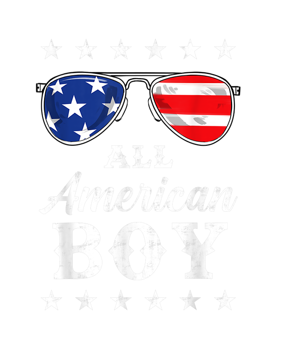 All American Boy 4th Of July Boys Kids Teens Sunglasses T shirt Framed Art  Prints wall art canvas and poster Sticker by Alex Art - Fine Art America