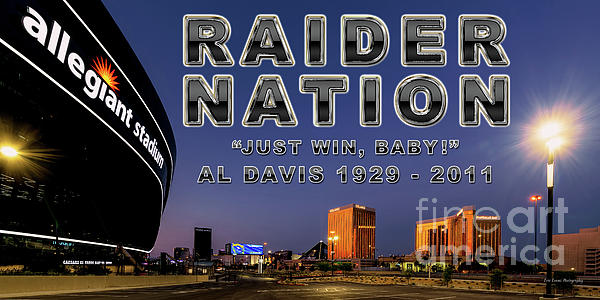 Allegiant Stadium Las Vegas Raiders at Dusk With Las Vegas Strip Just Win  Baby Shower Curtain by Aloha Art - Pixels