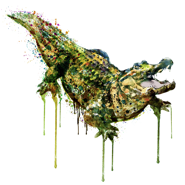 Marian Voicu - Alligator watercolor painting