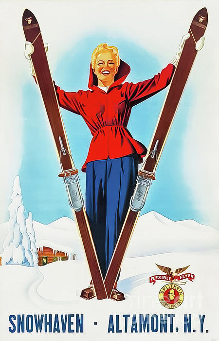 Poster autocollant Ski 