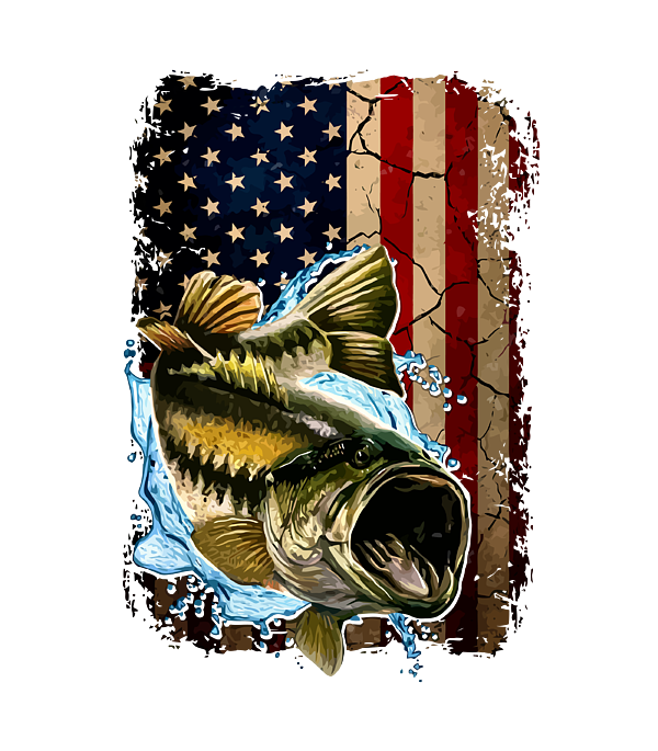 American Flag Bass Fishing Gifts For Fisherman Fish Fishing for