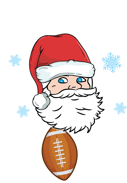 santa playing football clipart