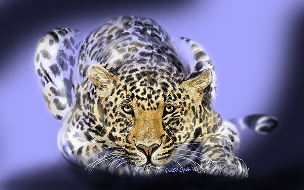 Karen Conger - Amur Leopard - Elusive Power - Digital Painting
