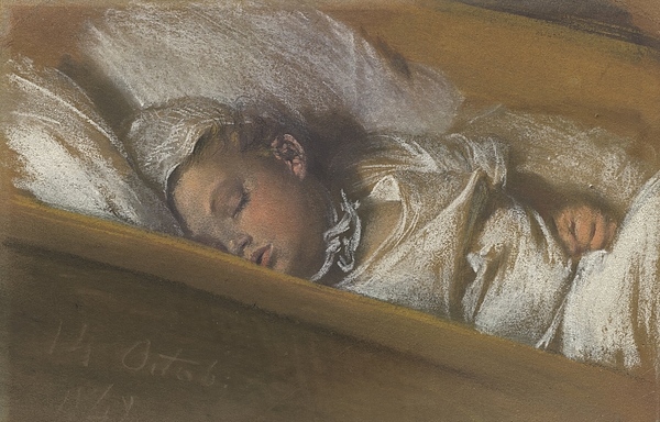 Samuel HUYNH - An Infant Asleep in His Crib - Adolph Menzel