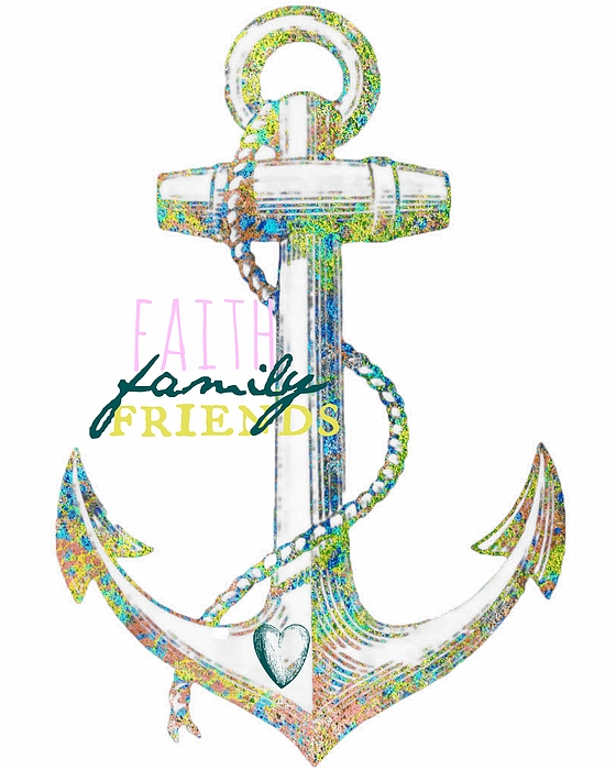 Anchored in Faith Family and Friends Youth T-Shirt by Brandi Fitzgerald -  Pixels