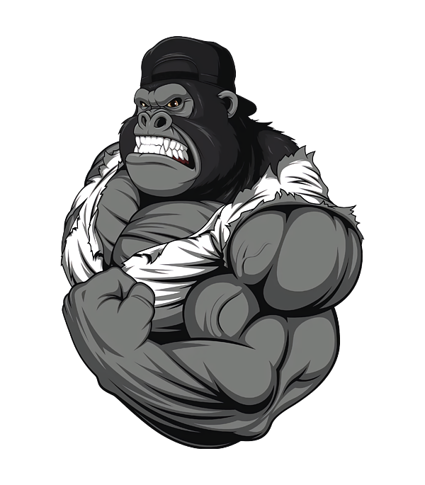 Gorilla Gym Wall Decal Lifting Gorilla Fitness Motivation Muscle