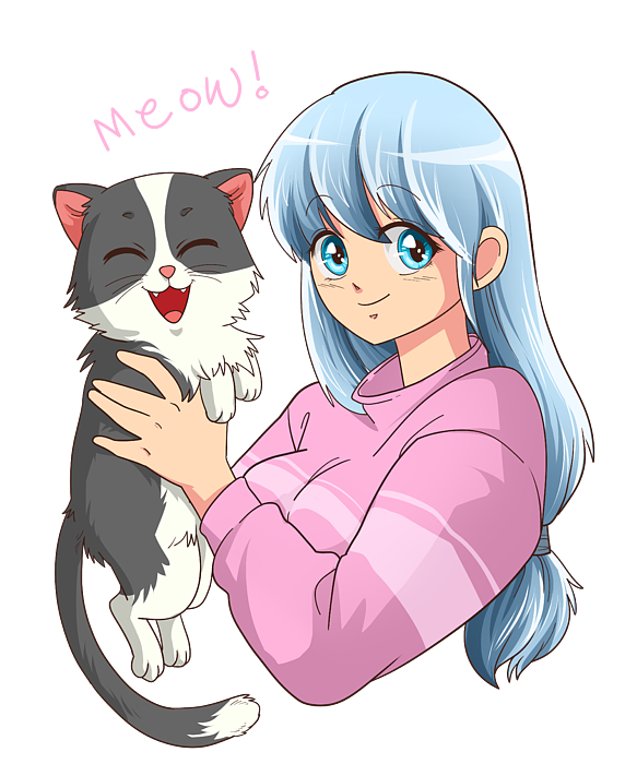 Meow, cute, anime, kittens HD wallpaper | Pxfuel
