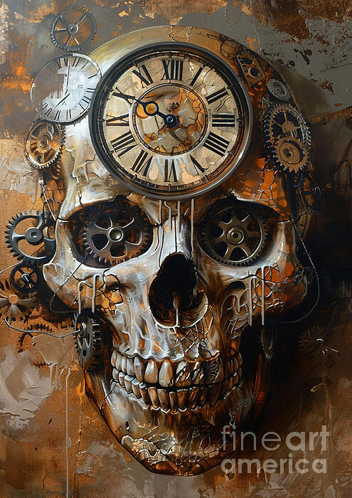 Steam Punk Clock Gear Love good Skulls Box