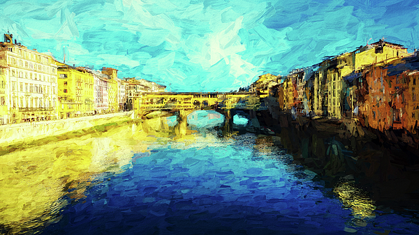 Joseph S Giacalone - Arno River Florence Italy - Digital Painting
