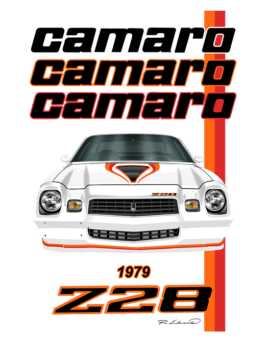 1979 White Chevrolet Z28 Camaro Muscle Car Art Toddler T-Shirt by Rudy  Edwards - Pixels