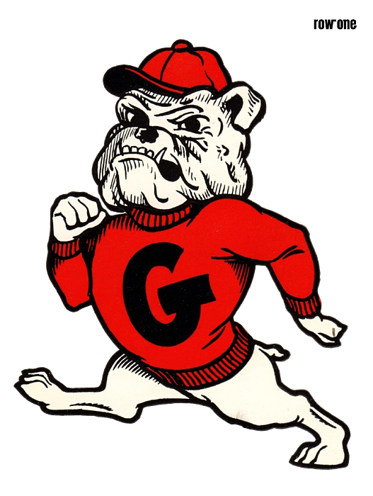 Vintage Georgia Bulldog Art T-Shirt by Row One Brand - Fine Art
