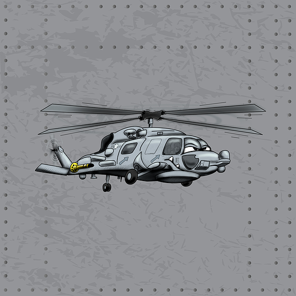 SH-60 Seahawk Military Helicopter Cartoon Illustration Carry-all Pouch by  Jeff Hobrath - Pixels