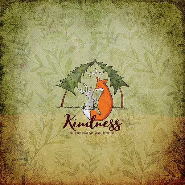 Cute Fox & Bunny - Kindness the most power force in nature