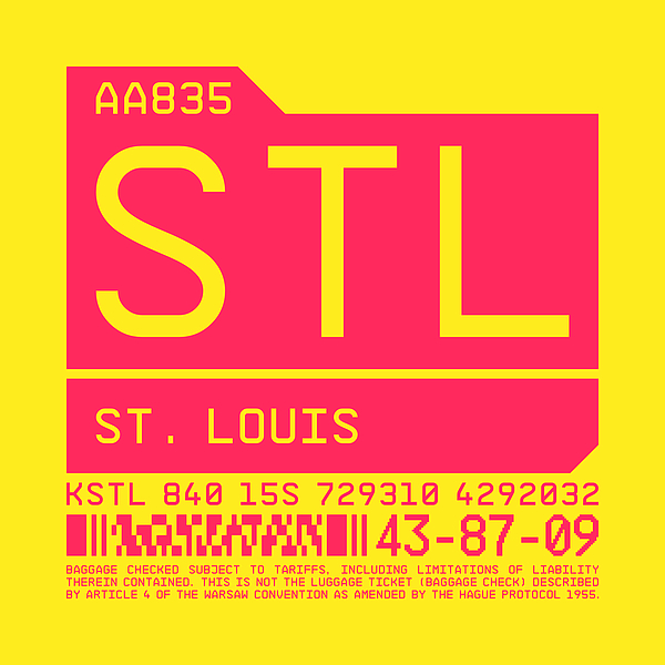 Luggage Tag A - STL St Louis USA Sticker by Organic Synthesis - Pixels